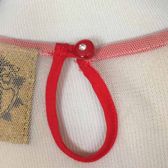 Nishe Red dress with multicolor embroidered hot air balloons & Peter Pan collar - Picture 6 of 15